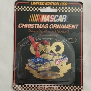 1999 Limited Edition Nascar Dale Jarrett Christmas Ornament 24k Gold Finish